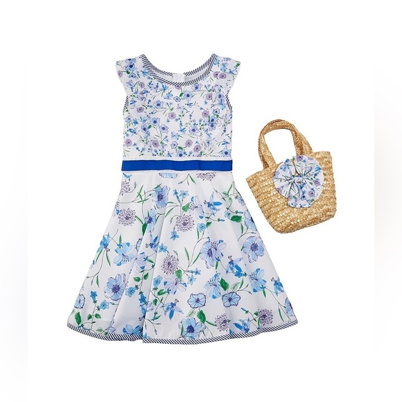 Rare Editions - Little Girls 2T Sleeveless Twin-Printed Fit-And-Flare Dress - Picture 3 of 3